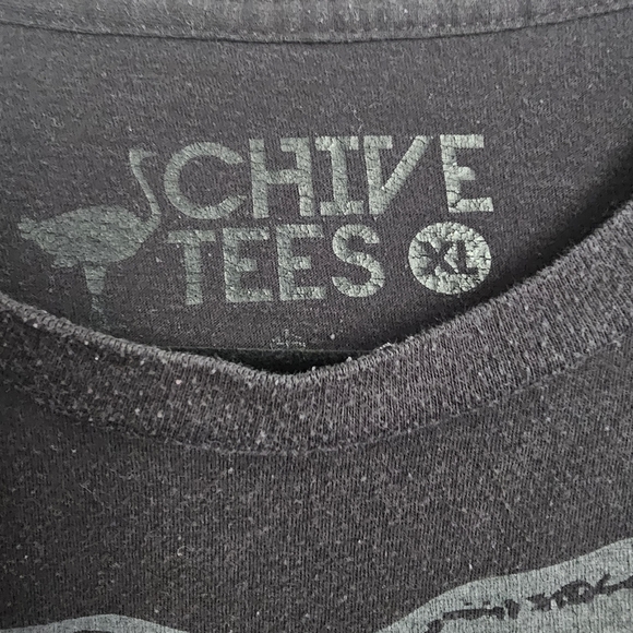 Chive Tees Rib Cage "C" For Heart Skeleton Black Tee Shirt XL - Picture 4 of 8